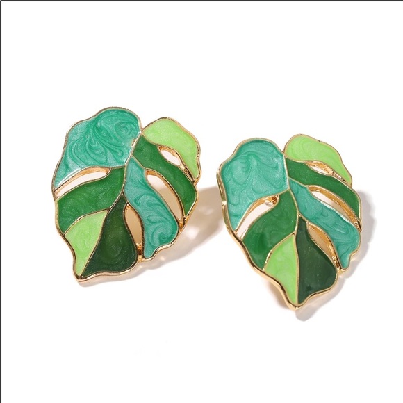 🌟HP🌟 Palm Leaf Earrings - Picture 3 of 6